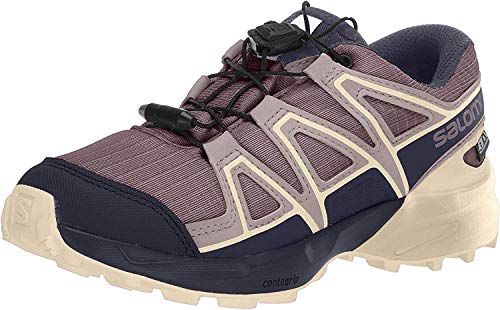 Salomon Speedcross Cswp J, Unisex Kids’ Low Rise Hiking Boots, Purple (Flint/Evening Blue/Bellini Flint/Evening Blue/Bellini), 2 (34 EU)))