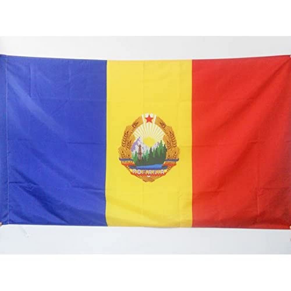 AZ FLAG - Socialist Republic of Romania 1947-1989 Flag - 3x5 Ft - Romanian People's Republic Banner with Sleeve - 100% Polyester - Fade Resistant - Vivid Colors - 3' x 5' Feet - 150x90 Cm