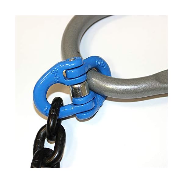 ELLERchain G100 1-strang Anschlagkette 10mm / 1m - Ultra-starke Kette mit AufhÃ¤ngering, Verbindungsglied, Gabelkopfhaken und VerkÃ¼rzungshaken - GÃ¼teklasse 10, nach EN 812-2 – Bild 4