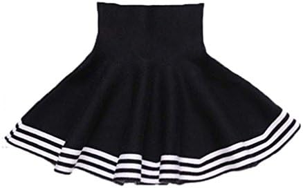 Seasalala Baby Girls Skirts Casual Knit Striped Skirt for Girl Tutu Pettiskirt D7300Black 6