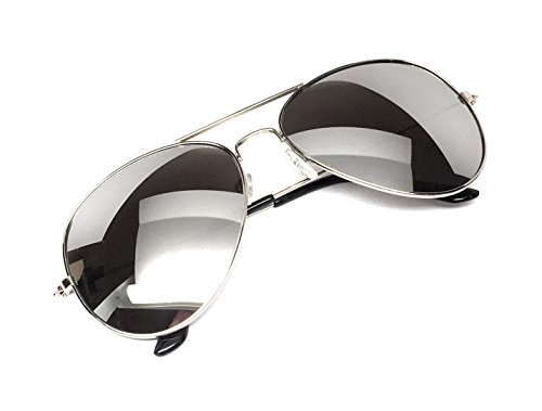 WebDeals - Clear Lens Aviator Eyeglasses Classic Retro Metal Frame… (Silver, Silver Mirror) - Thumbnail 5