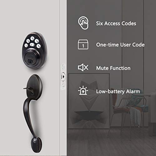 Signstek Front Door Lock Set,Keyless Entry Door Lock with Handle