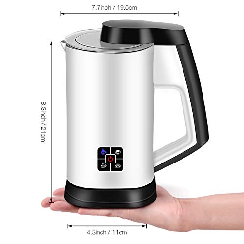 CUSIBOX Milk Frother, Electric Foam Machine, Automatic Hot and Cold Milk Steamer for Coffee, Cappuccino and Macchiato (White), stylish and easy to operate, MF003 - Thumbnail 4