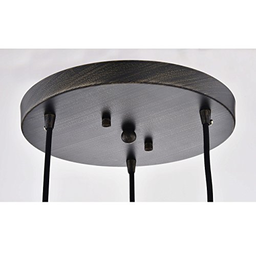 jojospring Mariana Antique Black Cognac Glass 3-Light Cluster Pendant Chandelier