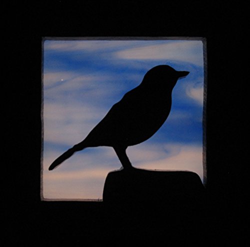 Stain glass night light bird silhouette Handmade in the USA