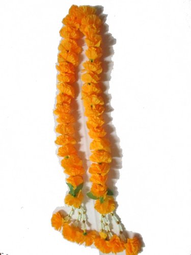 Thai Artificial Yellow Marigold Garland / Size : 50cm