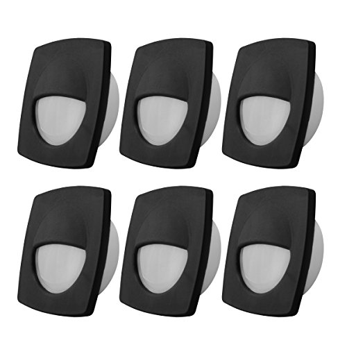 Dream Lighting LED 12volt DC Recessed Courtesy Light for Marine Boat Ship Cabin Deck, RV Trailer Stair Step Lights, Exterior Yard Garden Decorative Lighting-Blue Light, Pack of 6