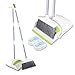 Skizem Broom and Dustpan Set with Long Extendable Handle-Wisp and Pet Hair Cleaning,Ideal Kitchen, Home Ourdoor Lobby Upright Broom and Dust pan Combo with Holder