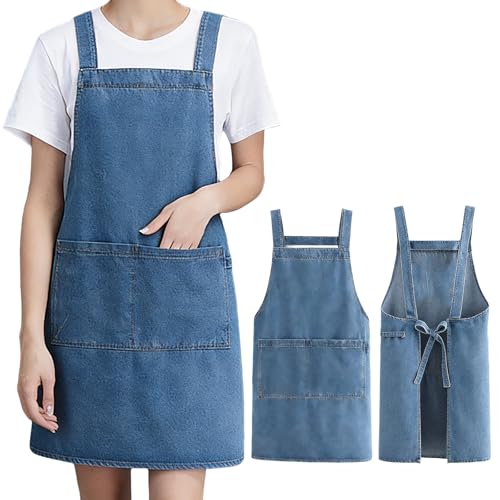 Mandiles De Cocina,Delantal Vaquero Universal Para Hombres Y Mujeres,a Prueba De Aceite Y Contaminación, Con Bolsillo,regla Ajustable, Adecuado Para Panadería, Cocina, Jardinería, Pintura, Etc