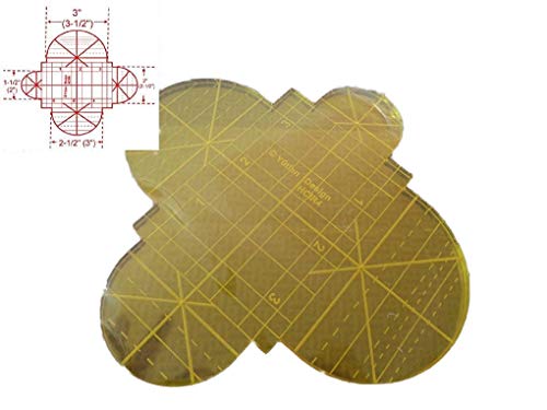 NgoSew Quilting Template Ruler 5mm Half-Circles Clamshells Long Arm,High Shank Machines