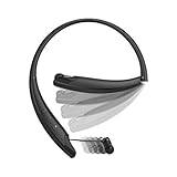 [Newest Design] Pkman Foldable Wireless Bluetooth Headphones, Neckband Sport Sweatproof Earphone,Retractable Earbuds,Stereo HI-Fi Sound,Noise Cancelling Headsets For IPhone Android Cellphone (Black)