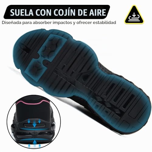 PAQOZKC Lightweight Safety Boots Men Women Comfortable Work Boots
