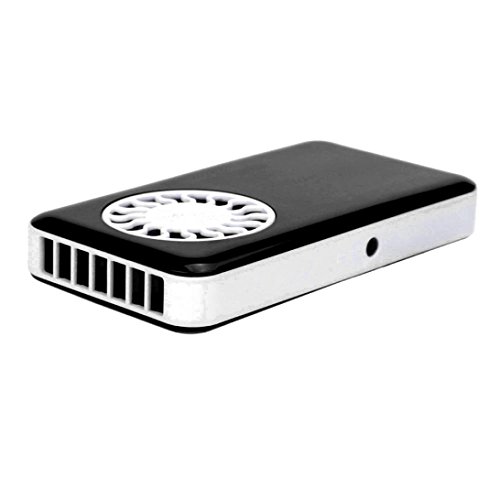 Leegor Portable Handheld USB Mini Fan Ultra-thin Low Noise Rectangle Air Conditioner Cooler With Rechargeable Battery (Black)