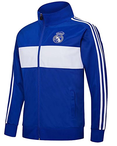 Real Madrid Jacket Zip Track Soccer Soccer Football Adult Sizes (US - Medium (Tag Size L), Blue)