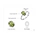 JewelryPalace Class Natural Gemstone Green Peridot Birthstone Solitaire Engagement Rings for Women, Anniversary 14K Gold Plated 925 Sterling Silver Promise Rings for Her Size 7