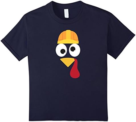 Kids Construction Worker Thanksgiving Funny Shirt 12 Navy
