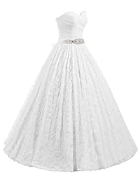 Beautyprom Vestido de novia de encaje para mujer