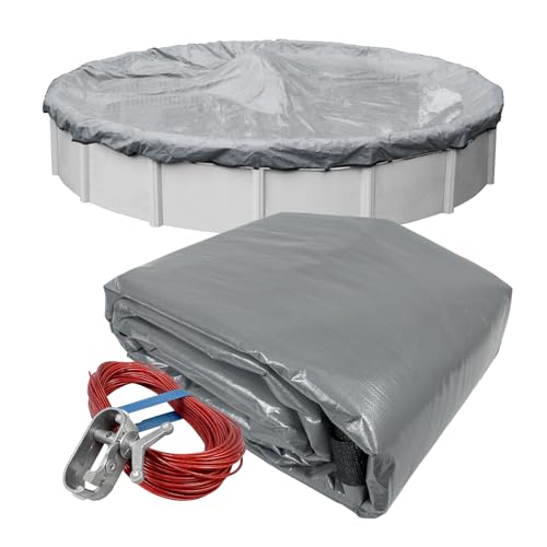 Robelle 3028-4 Winter Round Above-Ground Pool Cover, 28-ft, 12 - Ultra