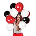 Treasures Gifted White, Red & Black Balloons - 12 Inch Red, Black & White Balloon Kit - 100 Latex Black, Red & White Balloons - White, Red, & Black Party Decorations for Graduations, Birthdays & More