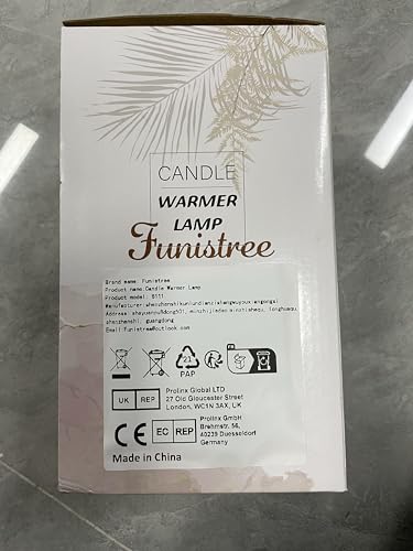 Funistree Height Adjustable Candle Warmer Lamp with Dimmer & Timer, Black Candle Melter Heater with 2 Bulbs, Home Decor, Birthday Gifts for Women, Compatible with Yankee Large Jars