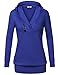 Tunic Tops,Timeson Women's Long Sleeve Buttons Decor Shawl Collar Classic Hooded Pullover Sweatshirt Royal Bule XL