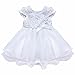 FEESHOW Infant Baby Girls' Organza Layered Baptism Flower Dress