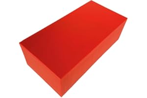 PLASTI-BLOCK EcoCut: Acrylonitrile Butadiene Styrene (ABS) Red Plastic Block, 2" x 3" x 6", for Machining, Home Improvements, Prototypes, Engineering