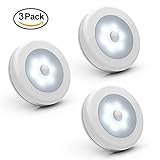 【6 LED】Motion Sensor Light, Mulcolor Motion Sensor Night Light Wireless Tap Lamp Stick-On Light Nightlight Closet Light,with FREE 3M Adhesive,for Hallway, Closet, Bathroom, Bedroom, Nursery ( 3 Pack )