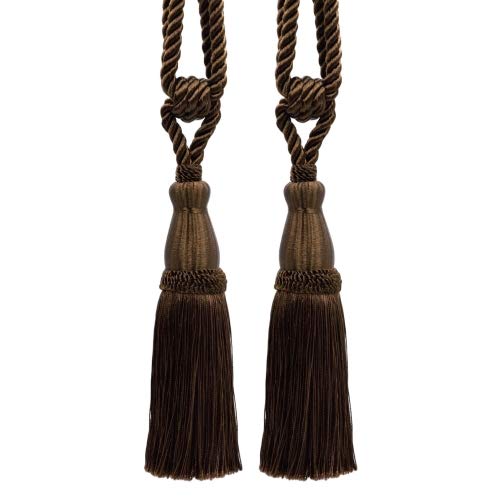 DÃ‰COPRO Set of 2 Elegant Hot Chocolate Curtain & Drapery Tassel Tieback|8 1/2 Inch Tassel, 30 Inch Spread (Embrace)|Style# TBC085 (8368)|Color: Sable Brown - E29