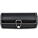 Sorbus Leatherette Roll Traveler's Watch Storage Organizer for 3 Watch and/or Bracelets, Black