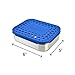 LunchBots Medium Duo Snack Container - Divided Stainless Steel Food Container - Two Sections for Half Sandwich and a Side - Eco-Friendly - Dishwasher Safe - Stainless Lid - Blue Dots