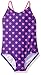 Kanu Surf Girls' Daisy Beach Sport 1-Piece Swimsuit, Suzie Purple Dot, 4T