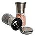 Peppermill & Salt Grinder by KD Living in Stainless Steel and Glass – Salt and Pepper Shaker set with Adjustable Coarseness for Spices, Salt crystal, Seed herbs and Peppercorn - Set of 2