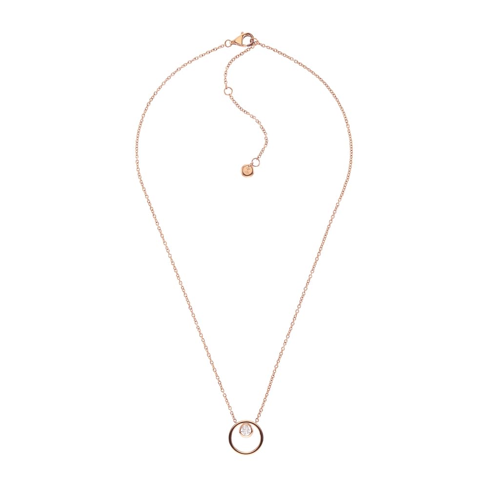 Skagen Necklace for Women Kariana, 14.6 mm x 14.6 mm x 3.6 mm Pendant Rose Gold Stainless Steel Necklace, SKJ0850791