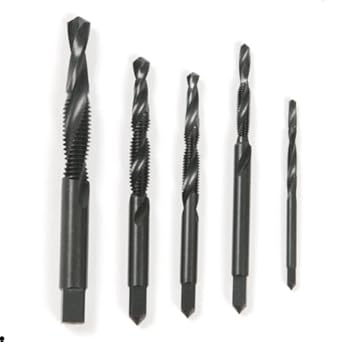 Generic 5pcs M3 M4 M5 M6 M8 HSS FULLY-GROUND Nitriding Combination Tapping Drill BIt