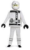 Disguise Zane Lego Ninjago Movie Deluxe Costume, White, Small (4-6)