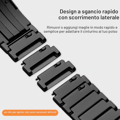 Titanium Strap for Huawei Watch GT6 Pro 46 mm, DLC Coating, Snap Buckle - Lightweight, Scratch-Resistant, Modular Design for Huawei GT6 Pro 46 mm