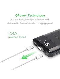 X DRAGON   Batería externa compacta (incluye cargador de 2 A, tecnología Digi Power, LED brillante para teléfono 7 6 6S Plus, Samsung, smartphones y tabletas)