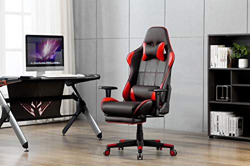 IntimaTe-WM-Heart-Sedia-Gaming-Sedia-da-Ufficio-ergonomica-Sedia-per-Computer-Sedia-da-Gioco-Sedia-da-a-Corsa-Sedia-Girevole-con-poggiapiedi-Rosso
