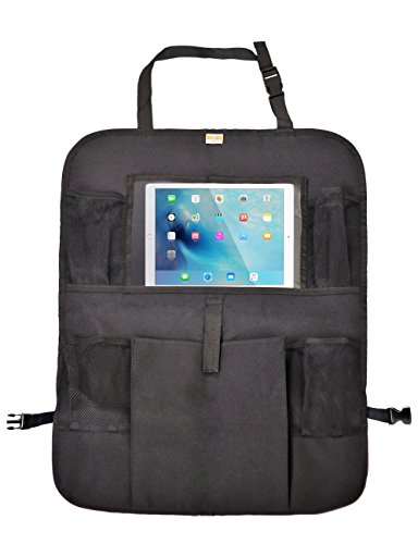 Zohzo Car Back Seat Organizer With Tablet Holder - Touch Screen Pocket for Android & iOS Tablets up to 10.5" - Multipurpose Use as Auto Seat Back Protector, Kick Mat, Car Organizer - Thumbnail 6