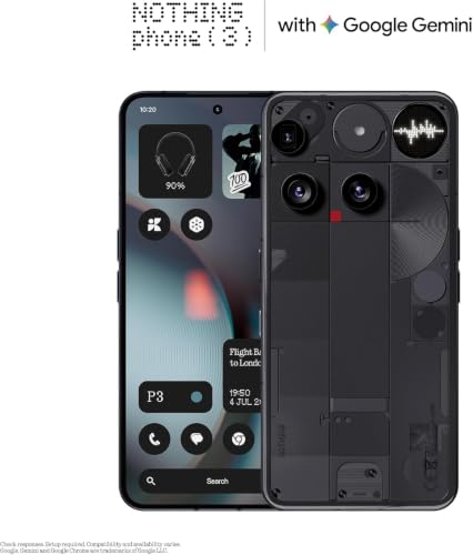 Phone (3) – Handy mit 50 MP Triple-Kamera, 24h Silizium-Kohlenstoff Akku, 6,67" 120Hz AMOLED Display, Glyph Matrix,16GB + 512GB – Schwarz