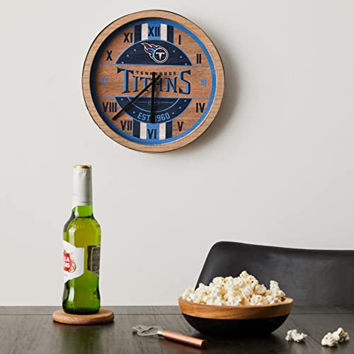 FOCO Philadelphia Eagles NFL Barrel Wall Clock, CLCKNFTMESTWL, Multi-Color, Philadelphia Eagles