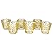 Koyal Wholesale 6 Gold Hobnail Votive Candle Holders, Raised Dot Glass, Milk Glass Bulk, Vintage Tea Lights (Pack of 6), 2.5 Inch
