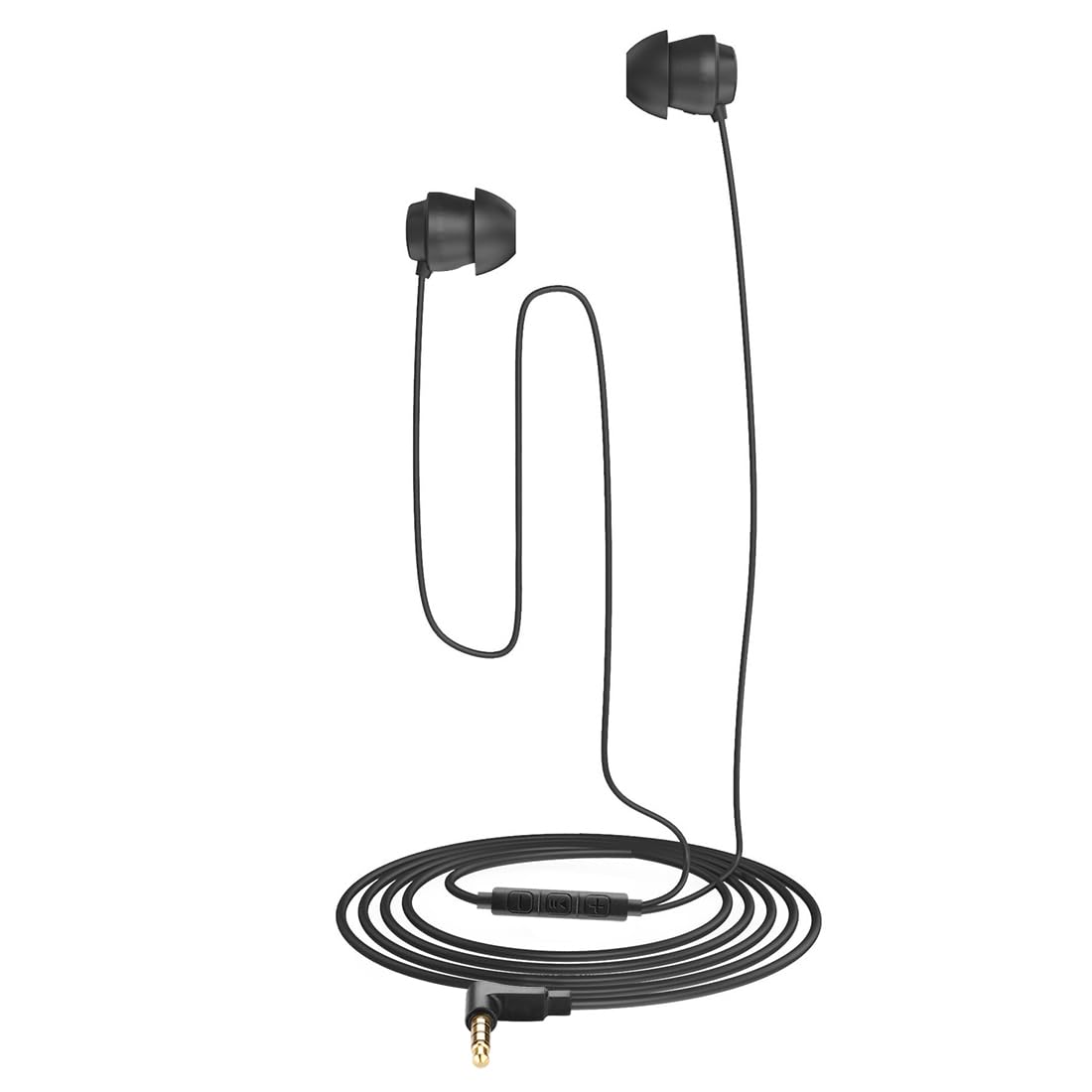 GEEKRIA Sleep Earbuds with Mic & Volume Control, Noise Isolating Wired Earphones 3.5mm, Ultra Soft Mini In-Ear Headphones for Side Sleeping, ASMR, White Noise, Travel (Black)