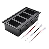 MICTUNING Rocker Switch Panel Holder Housing Kit with Jumper Wire for 5 PIN ON/OFF Rocker Switch - Set of 4