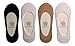 Q.T. Bamboo Women's No Show Socks Invisible Hidden Liners Non Slip Low Cut (Beige 4 Pack)