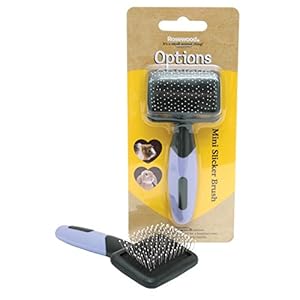 Rosewood OPTIONS SA MINI GENTLE SLICKER,Purple/Black,2.01 x 5.59 x 11.99 cm; 31.75 Grams