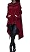 Womens Irregular Hem Double Slit Pullover Pockets Hoodie Sweatshirt Dress Wine M