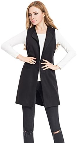 Womens Waistcoat, Vest For Ladies,YKA Sleeveless Gilet Jacket Parka Outwear Cardigan (M, Black)