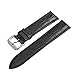 SIMCOLOR Leather Watch Band - Choice of Color & Width (16mm,18mm,20mm,22mm or24mm) Premium Genuine Cowhide Replacement Watch Strap for Men and Women(16mm,Black)